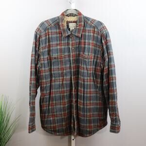 L.L. Bean Sherpa Lined Flannel Shirt Jacket Plaid Size M Slightly Fitted